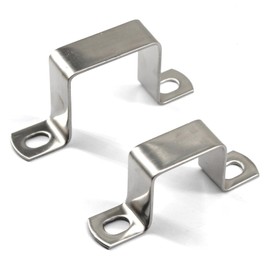 10 Pcs Square 304 Stainless Steel U Shape Hose Holder Pipe Brackets with Stainless Steel Self Tapping Screws 25x25mm
