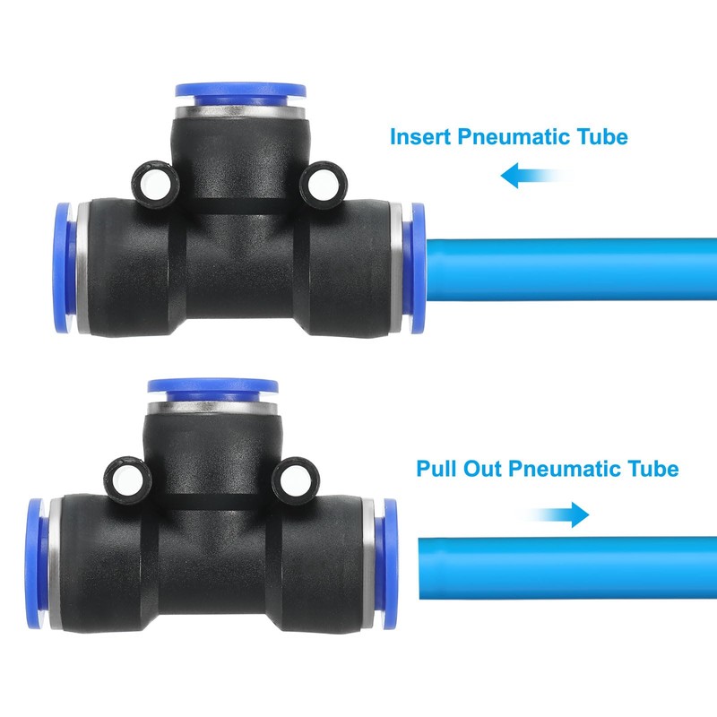 PATIKIL 3/4" OD T-Piece Plastic Push to Connect Fittings, Pack