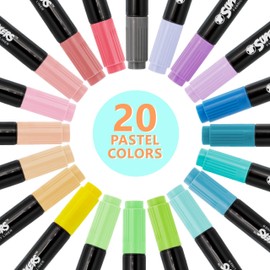 U.S. Art Supply Super Markers 60 Primary, Pastel & Neon Dual Tip Fabric Markers - Fine & Chisel Point Pens Fabric Marker Permanent for Clothes, T-Shirts - Permanent Ink Eye-Catching Colors