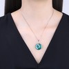 COAI Silver Necklace with Donut Pendant, Malachite, Malachite