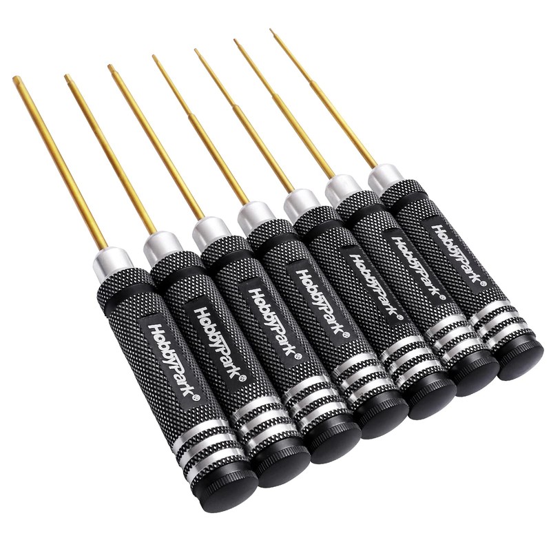 HobbyPark Hex Driver Set Hex Allen Screwdriver Kit Titanium 0.9mm/1.27mm/1.3mm/1.5mm/2.0mm/2.5mm/3.0mm