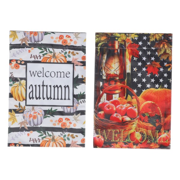 Outanaya Autumn Theme Flag 2pcs Garden Flag Fall Decor Thanksgiving