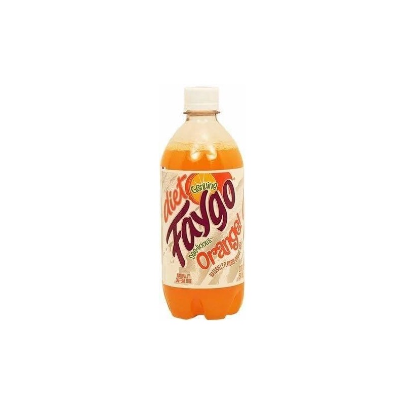 Faygoo Diet Orange Flavored Soda 20 oz bottle, 24 pack