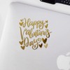 Decal Stickers of Happy Valentines Day (Metallic Gold) (Set of