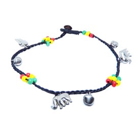 PTN Elephant Anklet Rasta Flower Jamaican Ankle Bracelet Jewelry (AK0023)