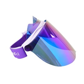 Hapifri UV Protection Face Shield, Unisex Facial Sun Visor for Men Women Outdoors Sports Driving, UPF 70+,100% UV400, Purple-large, Large