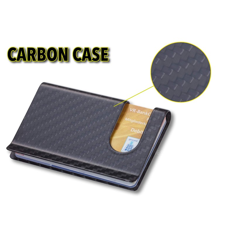 TROIKA TR-CCA30-CB Real Carbon Fiber Credit Card Case, Card Clip