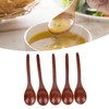 5Pcs Wooden Soup Spoon with Curved Handle Multi Purpose Rice