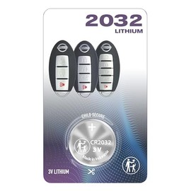 CR2032 Battery for Smart Remote Key Fob OEM fits key case shell prox DIY alarm accessories (2007-2022+) for Nissan 370Z Altima Armada GT-R Kicks Leaf Maxima Murano Pathfinder Rogue Sentra Titan Versa