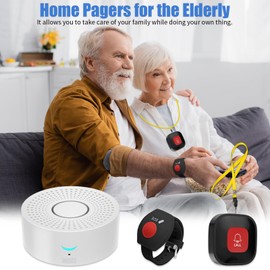Emergency Call Button for Seniors Emergency Call Wireless Emergency Button, Home Emergency Call Internal, Compatible with Tuya Smart/Smart Life, (Supports Wi-Fi 2.4GHz) WiFi Smart SOS Wireless Alarm
