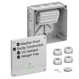 Spelsberg Abox SL-10² - Professional IP55/IP66 Junction Box with Raised Screwless Terminal Block - VDE Certified, Internal Fixing Points for Indoor & Outdoor Areas (Grey)