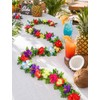 2 Pcs Tropical Hibiscus Flower Garland, 7 FT Artificial Monstera