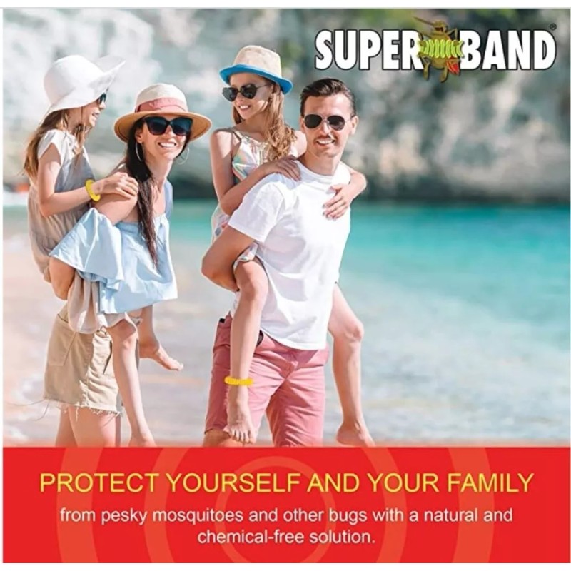 Super Band Pulsera Repelente De Mosquitos Base Citronela Paq 20