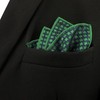 S&W SHLAX&WING Houndstooth Pocket Square Green Blue Men's Handkerchief