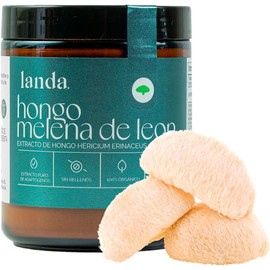 LANDA Extracto en Polvo de Melena de León Orgánico 100g Orgánico 10:1 Potente Apoyo Cognitivo Neuroprotector Mejora Memoria Concentración Salud Nerviosa Libre de Aditivos