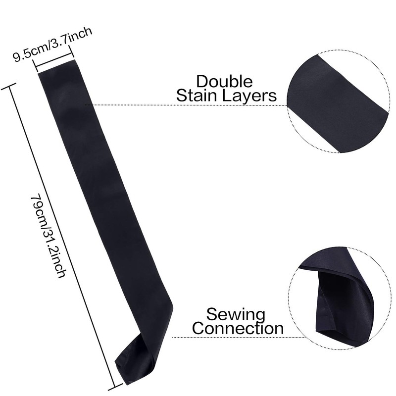 12 Pieces Blank Satin Sashes Plain Sashes Party Accessory for