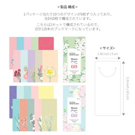 Monolike Half Moon Bookmark Flower for You Version 1 + Version 2 Flower for you Ver.1 + Ver.2, 120 Pieces
