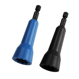 2pcs Wire Nut Twister, with 1/4" Chuck Plastic Wire Nut Driver Bit Lightweight Wire Twisting Spinner Universal Wire Connector Socket Tool for Drill (Blue, Black)