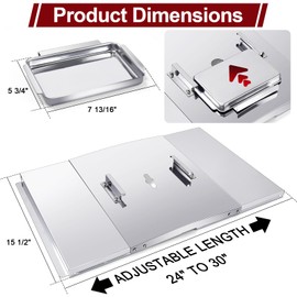 Hiorucet Grill Replacement Parts for Dyna Glo 5 Burner DGH474CRP DGH483CRP DGH485CRP, Adjustable 24''-30'' Drip Pan Grease Tray, Grill Grates Heat Plate Shields Burners for DGH474CRP Replacement Parts