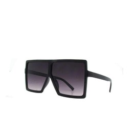 Aviator Oversized Square Flat Top Fashion Unisex Sunglasses (Black Gradient Smoke)