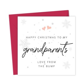 Happy Christmas to my Grandparents love from the bump Christmas Card | Christmas Card for Grandparents to be | Cute Christmas Card | Baby Bump Christmas Card
