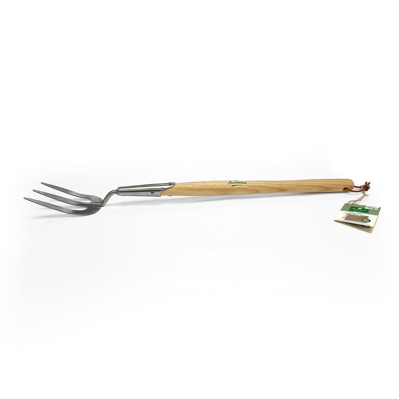 Greenman Mid Handle Stainless Steel Weed Fork Ash Handled 28"