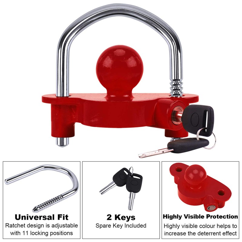 Turnart Trailer Lock for Standard Towing Hitch, Easy Assembly, Anti-theft