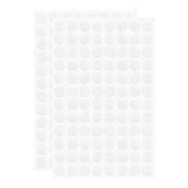 HARFINGTON 2 Sheets Screw Hole Covers Stickers 15mm 96 in 1 Self Adhesive Screw Covers Caps Waterproof Dustproof Sticker PVC for Wall Cabinets Desk Screws Furniture Repairing, White