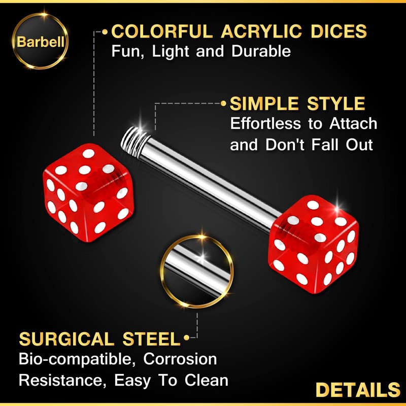 KJM FASHION 2pcs 16 1/4 Gauge 6mm 3mm Straight Stainless