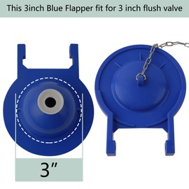 iFealClear 2 PCS 3 Inch Toilet Flapper with Stainless Steel Chain, Rubber Toilet Repairs Flapper-High Performance Toilet Flapper Compatible with TOTO Toilets - Water Saving Easy to Install, Blue