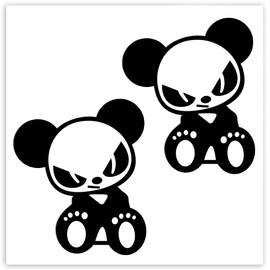 Skino Eu® Set of 2 Vinyl Car Stickers Panda Bear Stickers Car Moto Motorcycle Bicycle Window Door Tuning B 242