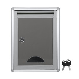 NUOBESTY Small Wall Mounted Mailbox Stainless Steel Post Box Locking Security Drop Box Hanging Complaint Box for Outside