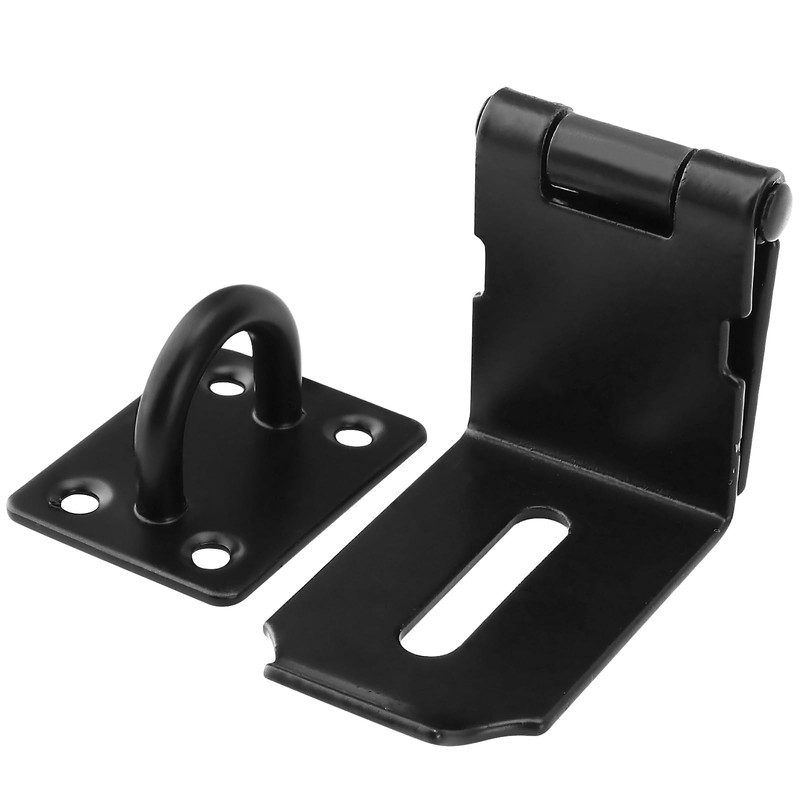 LEXININ 4 PCS Black 90 Degree Door Latch Hasp, 4