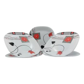 Anforama- Tab & Kit Plato Trinche Cuadrado Tipo Plástico De Melamina 26 Cm 5pzas