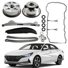 24321-2E010 24370-2E020 24350-2E700 Kit de cadena de distribución con piñón de árbol de levas VVT, piñón de admisión y escape y junta de tapa de válvula para Hyundai Elantra, Kona, Veloster, para Kia