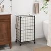 WOWLIVE Laundry Hamper with Wheels,Metal Wire Frame Rolling Laundry Basket
