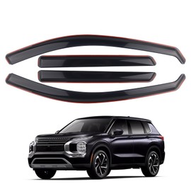 DOLKSN Smoke Black in-Channel Window Visor Window Deflectors Rain Guards Compatible with 2022-2026 Mitsubishi Outlander 4-Piece Set