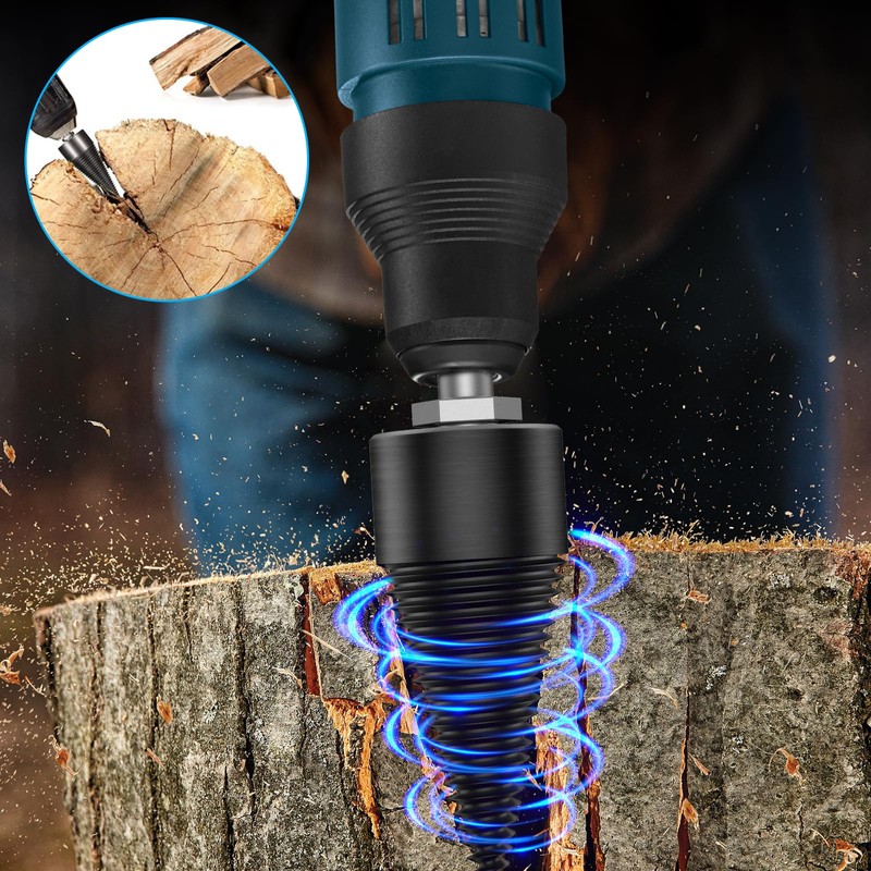 Firewood Log Splitter, 2pcs Easy Split Drill Bit Wood Splitter