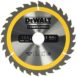 Dewalt DT1942-QZ DT1942-QZ-Hoja para construcción 184x30mm 30T (AC), Yellow, 184 x 30 mm
