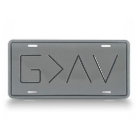 God is Greater Than The Highs and Lows License Plate, Embossed 6X12 Metal Auto Tag, G>^V (Grey)