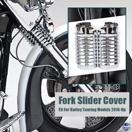 Unbranded Chrome Fork Boot Slider Cover For Harley Touring Road King Electra Glide 14-23
