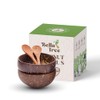 Bella Tree® Set of 2 Coconut Bowls with 2 Wooden