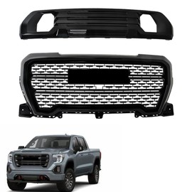 SEBLAFF Mesh Front Lower Bumper Grille Gloss Black Replacement for 2019-2021 Sierra 1500 AT4 Denali