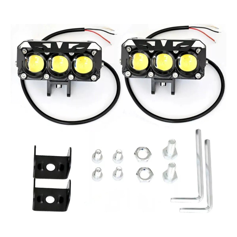 2pzs Faros Auxiliares 3 Modos Doble Color Led Para Auto