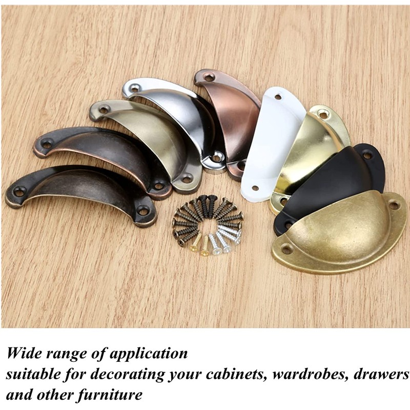 Yetaha 10PCS Cabinet Cup Pull Handle, 82x35mm Drawer Shell Pull