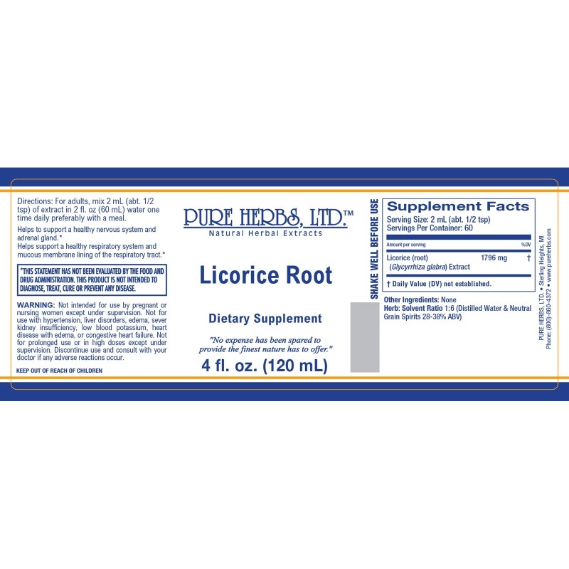 Pure Herbs: Licorice Root - 4 oz.
