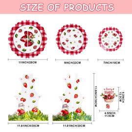 Strawberry Cupcake Stand - 3-Tier Berry Sweet Cupcake Tower Sturdy Cardboard Dessert Holder for Strawberry Shortcake Birthday Decorations, Parties, & Baby Shower (Red Strawberry)