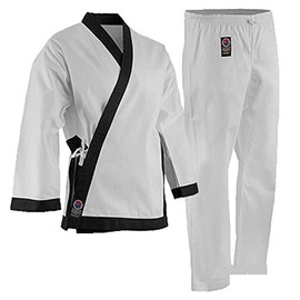 PROFORCE 8oz Medium Weight Tang Soo Do Uniform - Black - Size 4 (5'7" / 185lbs)