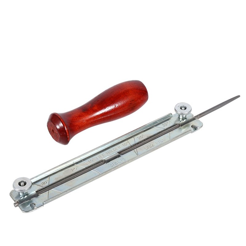 Steel Chain Saw Sharpening File Set Round Gauge File Handle