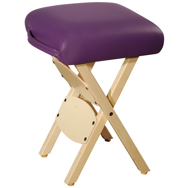 Master Massage Tables Lightweight Wooden Handy Folding Massage Stool, Purple